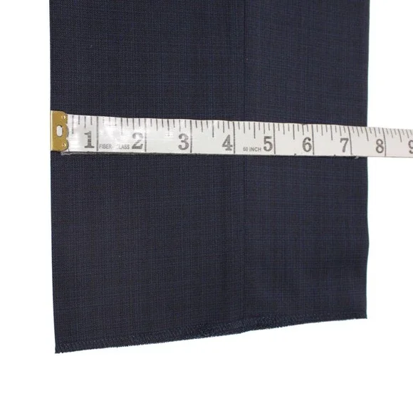 Zanella NWT Stretch Dress Pants Size 36 US Curtis In Subtle Blue Plaid 100% Wool